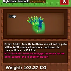 COLOSSAL PEACOCK 103 KG