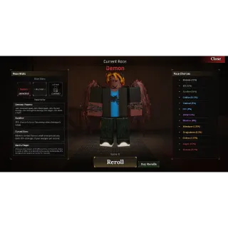 THE FORGE ACCOUNT/ LEVEL 99/ DEMON RACE 