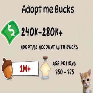 acorns and BUCKS AND AGE UP POTIONS  -ADOPT ME