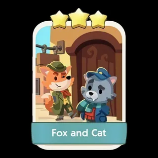 Fox and Cat 3⭐ Monopoly Go Sticker