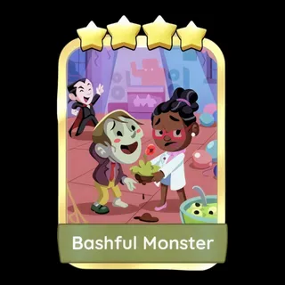 Bashful Monster 4⭐ Gold Sticker Monopoly Go Golden Blitz