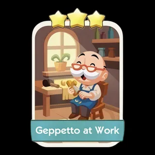 Geppetto at Work 3⭐ Monopoly Go Sticker