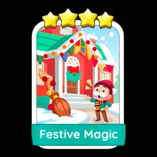 Festive Magic 4⭐ Monopoly Go Sticker