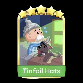 [Pre-Order] Tinfoil Hats 5⭐ Gold Sticker Monopoly Go Golden Blitz