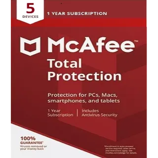 McAfee Total Protection 5 Devices 1 Year - GLOBAL KEY