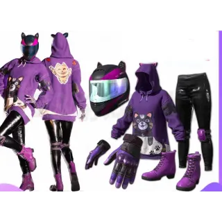 PUBG Purple Periwinkle Gloves, Head, Pants , HOODIE , SHOES | everything on the picture 