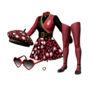 PUBG Queen of hearts   | steam pc |hat , glass , dress  , shoes , socks 