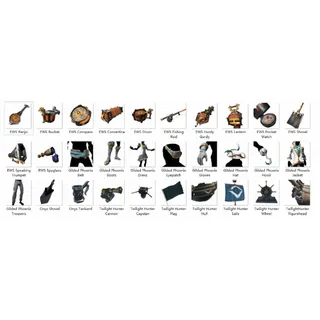 Seas of thieves|Gilded Phoenix & EWS Set :Clothing & vanity | see description| EXCLUSIVE drops