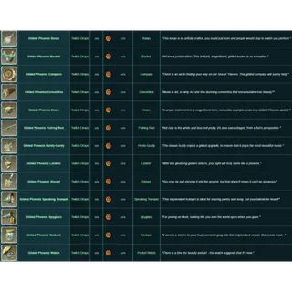 Seas of thieves|Gilded Phoenix Set : Equipment & emote | see description| EXCLUSIVE drops