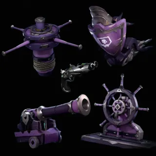 Seas of thieves|Support a streamer Amethyst Mercenary :Cannon,wheel,anchor rotator|Ebon double barrel pistol,ship head