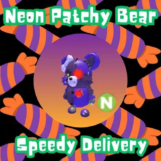 🐻✨ Neon Patchy Bear 💖 Rare Adorable Pet 🌟🔥
