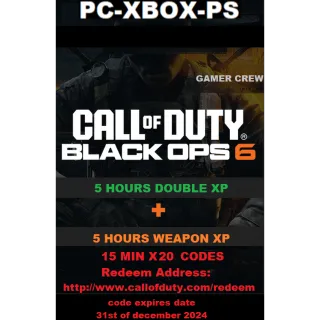 Call Of Duty: Black Ops 6 - Weapon XP 5 Hours