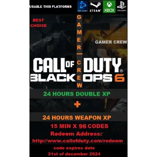 COD: Black Ops 6 - 24 Hours Double XP Boost