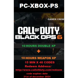 COD: Black Ops 6 - Double XP 10 Hours