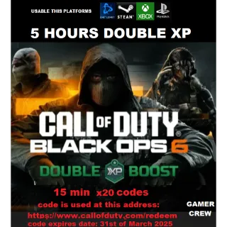 COD: Black Ops 6 Double XP 5 Hours