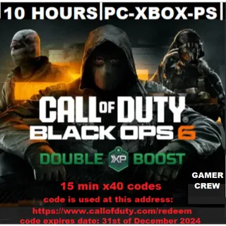 COD BO 6  Double XP 10 Hours