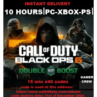 Call of Duty: Black Ops 6 Double XP 10 Hours