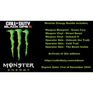 COD Black Ops 6 Monster Energy Rewards