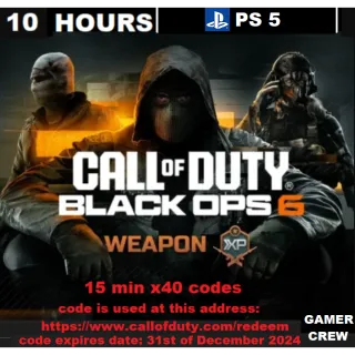 Call of Duty: Black Ops 6 - Weapon XP 10 Hours