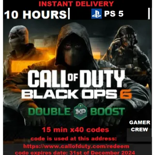 Call of Duty: Black Ops 6 - Double XP Boost 10 Hours