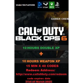 Weapon XP 10 Hours