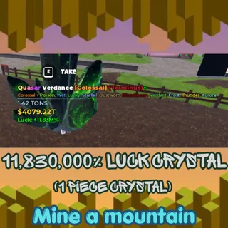 10,830,000% Luck Crystal | Mine a mountain