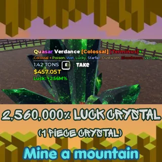 2,560,000% Luck Crystal | Mine a mountain