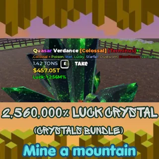 2,560,000% Luck Crystal | Mine a mountain