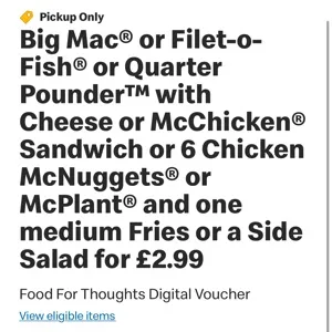 5 McDonalds vouchers (READ DESC)