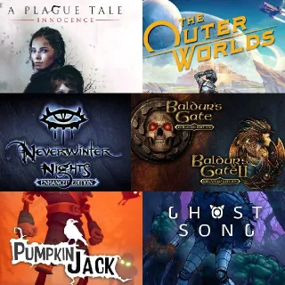 7 Games Bundle: baldur's gate 1 + 2, Outer Worlds, Plague Tale, Neverwinter Nights + 