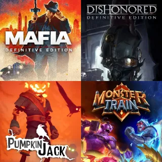 Mafia + Dishonored + Pumpkin Jack + Monster Train