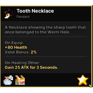 TOOTH NECKLACE PIXEL QUEST LEGENDARY
