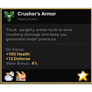 CRUSHER ARMOR PIXEL QUEST LEGENDARY
