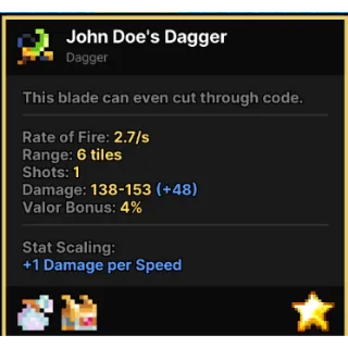 JOHN DOES DAGGER PIXEL QUEST LEGEND