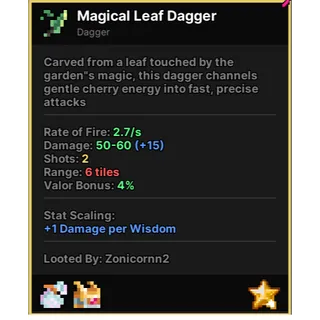 LEAF DAGGER PIXEL QUEST LEGENDARY