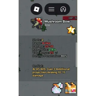 MUSHROOM BOW PIXEL QUEST LEGENDARY