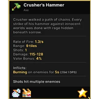 CRUSHER HAMMER PIXEL QUEST LEGENDARY
