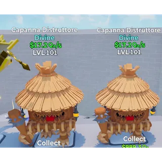 2x Divine Capanna Distruttore (Level 101) - Go Up For Brainrots Fortnite