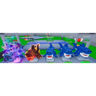5x Divine Tralaledon (Galaxy, Lava & Level 207) - Go Up For Brainrots Fortnite