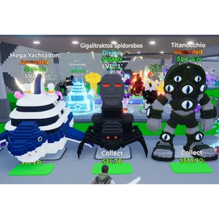 3x High-Tier Brainrots (2x Ascended Titanocchio & Mega Yachtadon + Divine Spidorobos) - Fortnite
