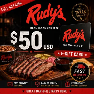 $50.00 USD Rudy's Bar-B-Q