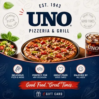 $50.00 USD Uno Pizzeria & Grill