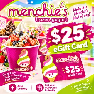 $25.00 USD Menchie’s eGift Card – Auto Delivery