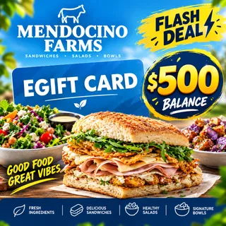 $500.00 USD Mendocino Farms eGIFT CARD