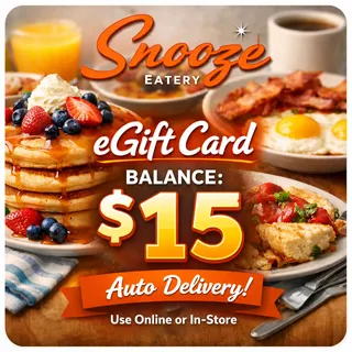 $15.00 USD  Snooze A.M. Eatery