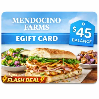 $45.00 USD Mendocino Farms eGift Card