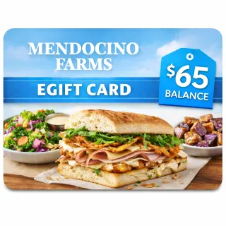 $65.00 USD Mendocino Farms eGift Card