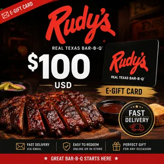 $100.00 USD Rudy's Bar-B-Q