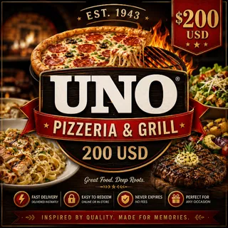 $200.00 USD Uno Pizzeria & Grill
