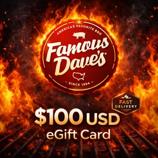 Famous Dave’s BBQ $100 USD eGift Card – Instant Delivery